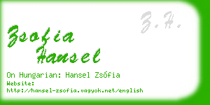 zsofia hansel business card